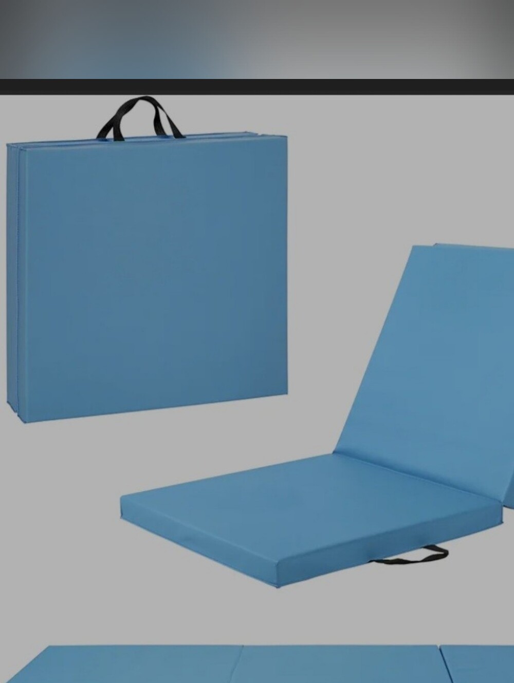 BLUE Folding Gym Matt With Carrying Handle. - Picture 4 of 5